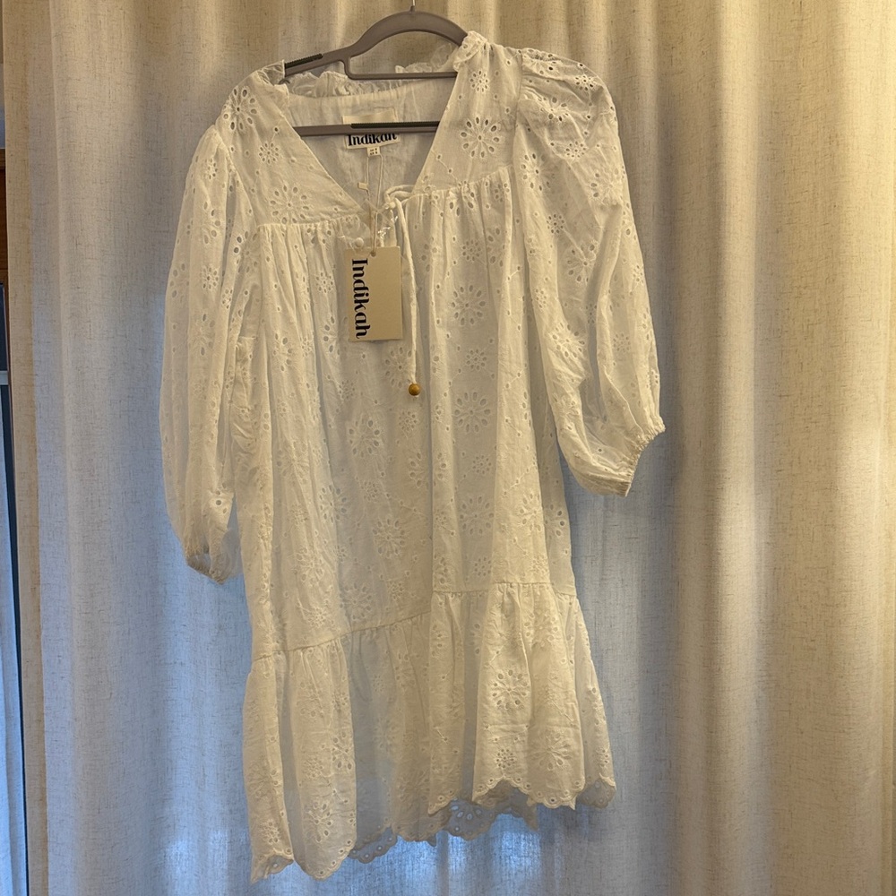 Indah White Eyelet Dress